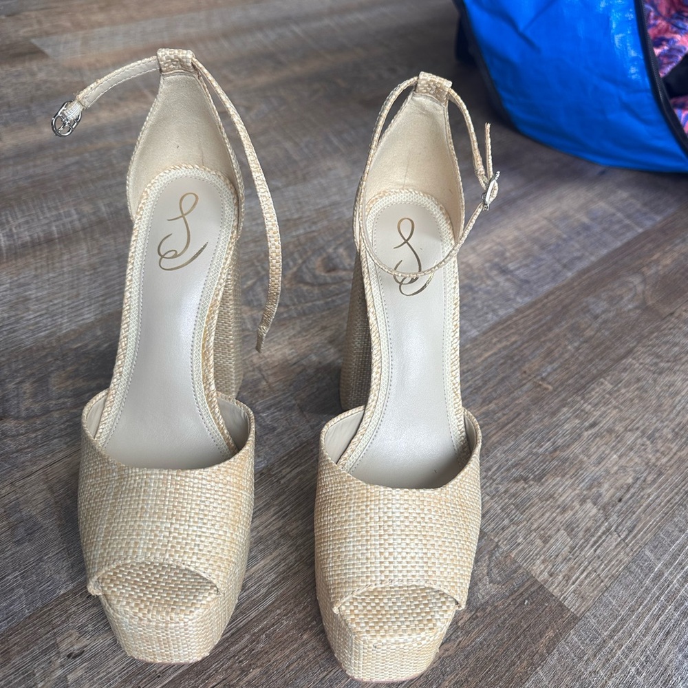 Sam Edelman Beige Platform Heels